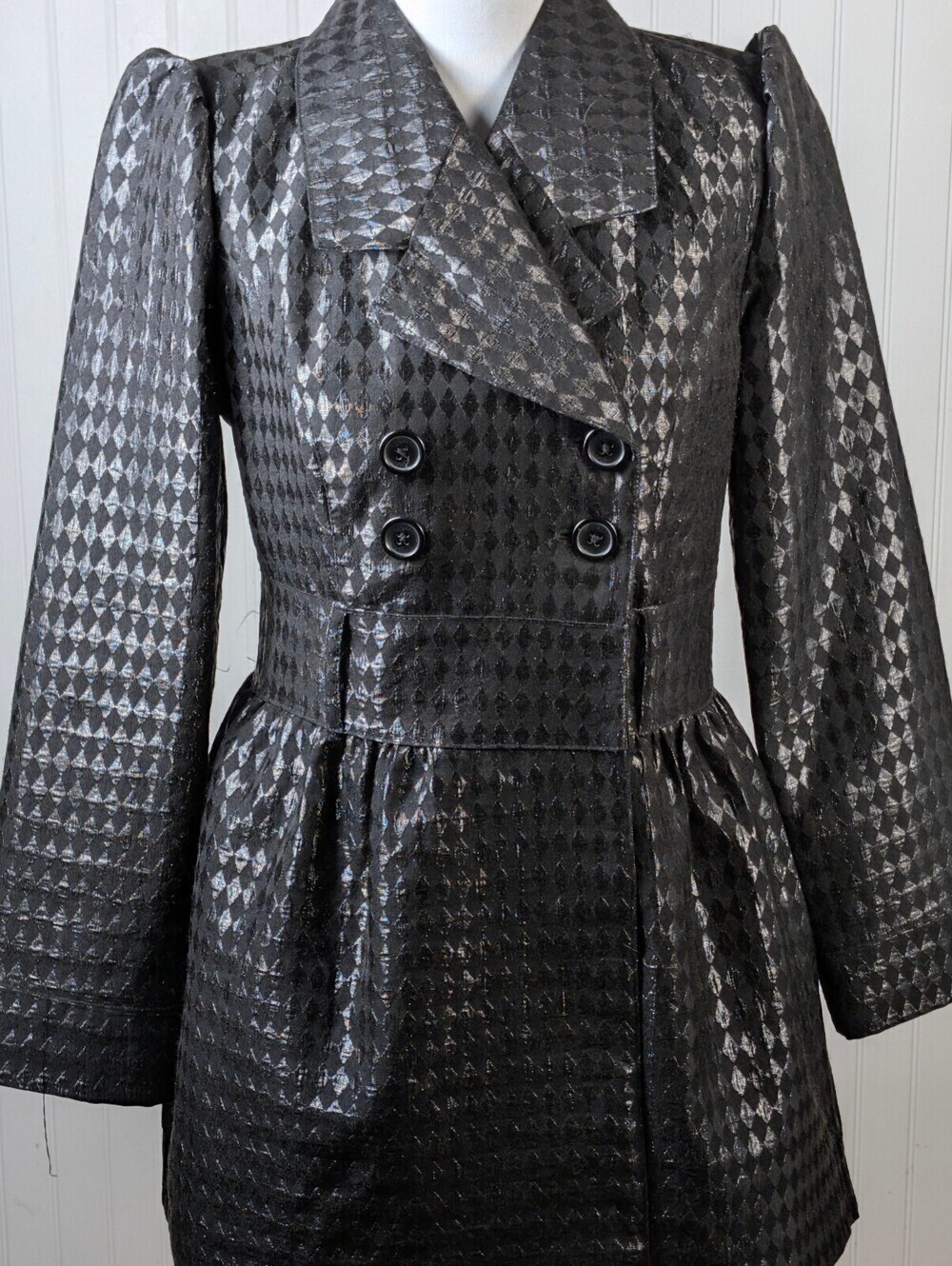 Candie's and Brittany Spears Black Double-Breasted Textured Jacket Medium 2000's